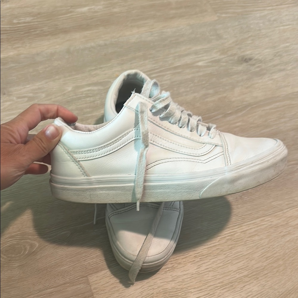 Vans White Leather Sneakers